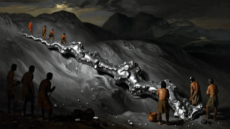 Cuáles fueron los eventos clave de la época colonial 5 Mineros indígenas extraen plata con claroscuro
