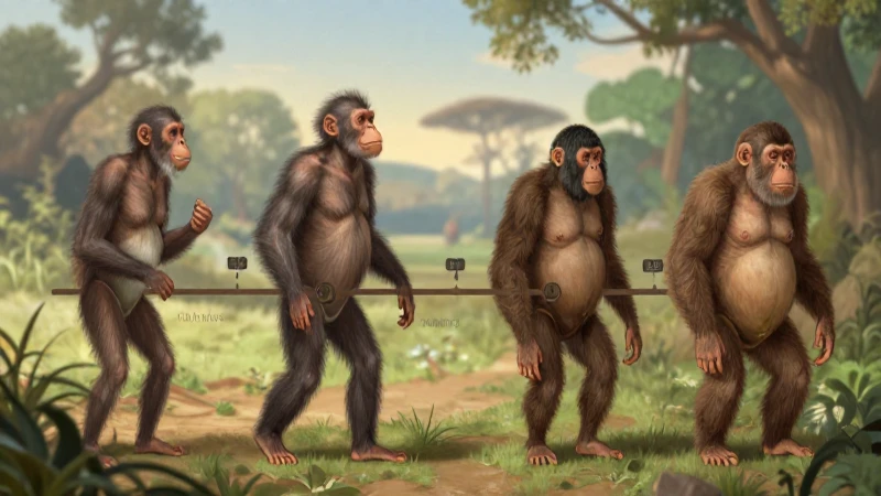 Cuál es la línea del tiempo de la evolución humana 3 Ilustración histórica de homínidos con luz natural
