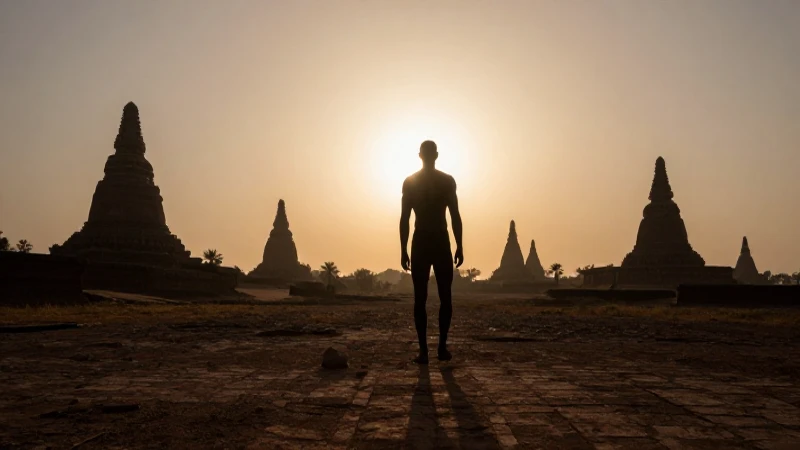 Cuál es la línea del tiempo de la evolución humana 8 Silueta humana al amanecer, paisaje antiguo