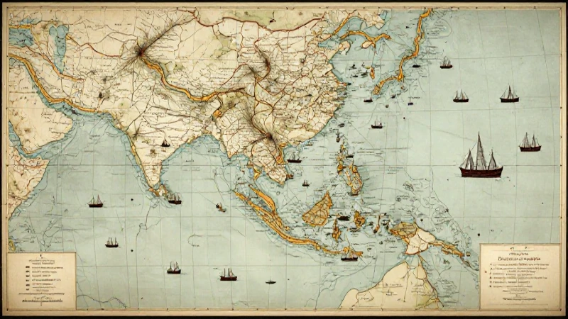 Mapa antiguo con barcos, iluminación cinematográfica