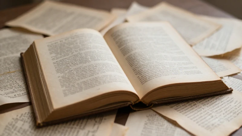 Libro antiguo con documentos bajo luz suave
