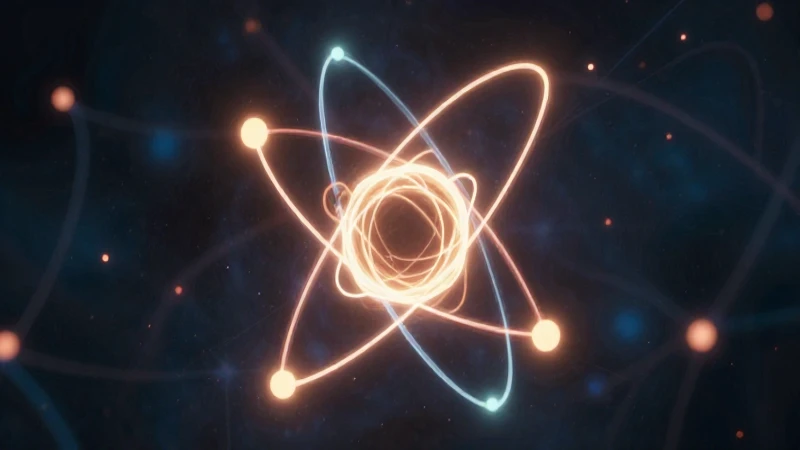 Línea del tiempo de la materia: Evolución de su estructura 8 Estructura atómica brillante con iluminación cinematográfica