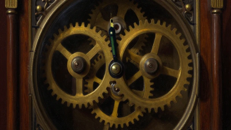 Reloj antiguo, pintura con sombras dramáticas