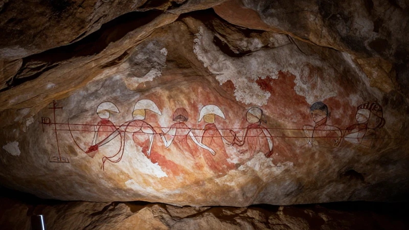 Pintura rupestre erosionada necesita protección urgente