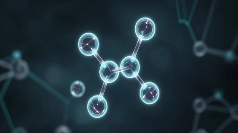 Estructura molecular brillante, renderizado fotorealista cinematográfico