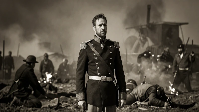 Retrato dramático de un general en la batalla