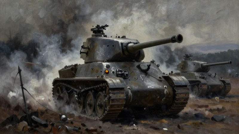 Tanques alemanes avanzan en campo oscuro