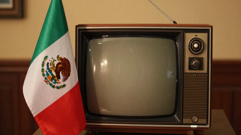 Cuáles son los hitos en la evolución de la televisión en México 9 Televisión antigua con bandera mexicana suavemente