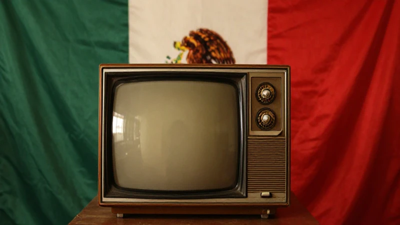 Cuáles son los hitos en la evolución de la televisión en México 4 Televisor antiguo con bandera mexicana y luz cálida