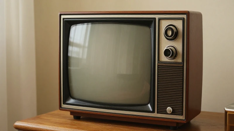 Salón retro con televisión antigua e iluminación cálida