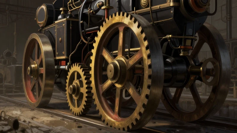 Cuál es la evolución histórica de máquinas y herramientas 3 Motor a vapor con iluminación dramática e histórica