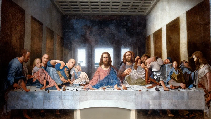 Cena con Jesús: estilo renacentista y claroscuro