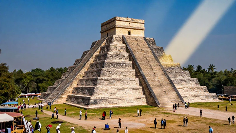 Línea del tiempo de los Aztecas: Historia y Periodo Clave 3 Pirámide azteca colorida, vibrante mercado cinematográfico
