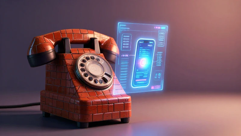 Cuál es la evolución de dispositivos móviles en una línea del tiempo 8 Teléfono antiguo contra holograma futurista iluminado