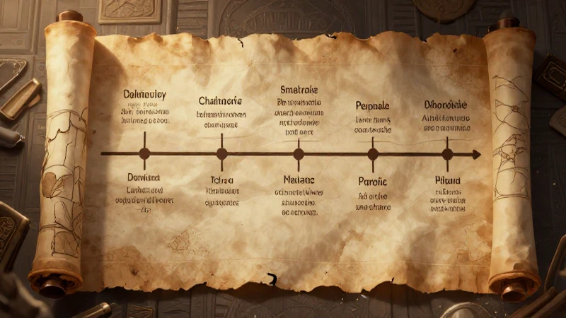 Línea del tiempo de los números reales: historia y evolución 13 Ilustración cinematográfica con detalles históricos antiguos