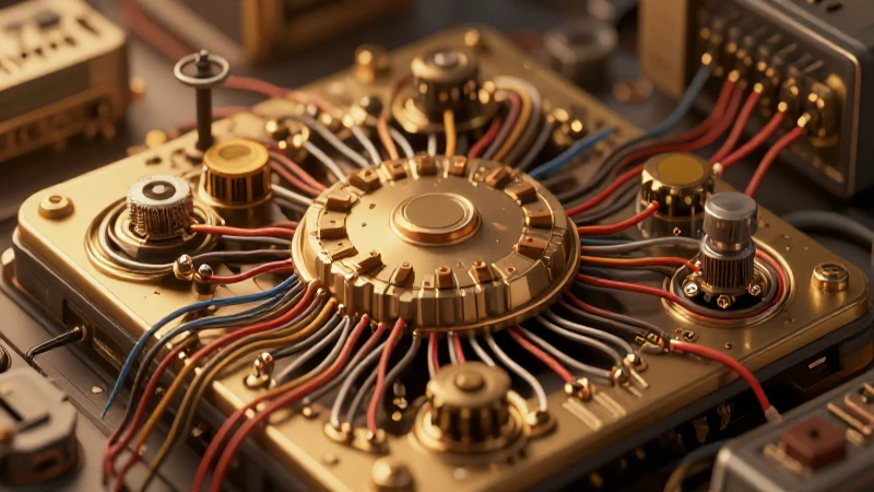 Línea del tiempo de los números reales: historia y evolución 10 Computadora antigua con iluminación cálida cinematográfica