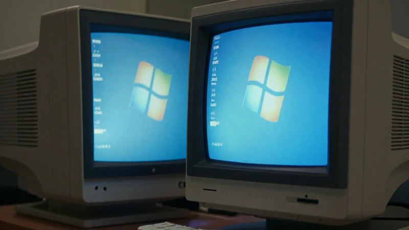 Cuáles son los hitos clave en la evolución de Windows 9 Monitor antiguo con ventanas difuminadas y luz cinematográfica