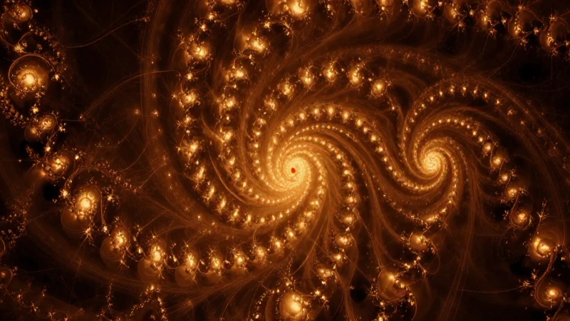 Retrato fractal con cálida iluminación cinematográfica