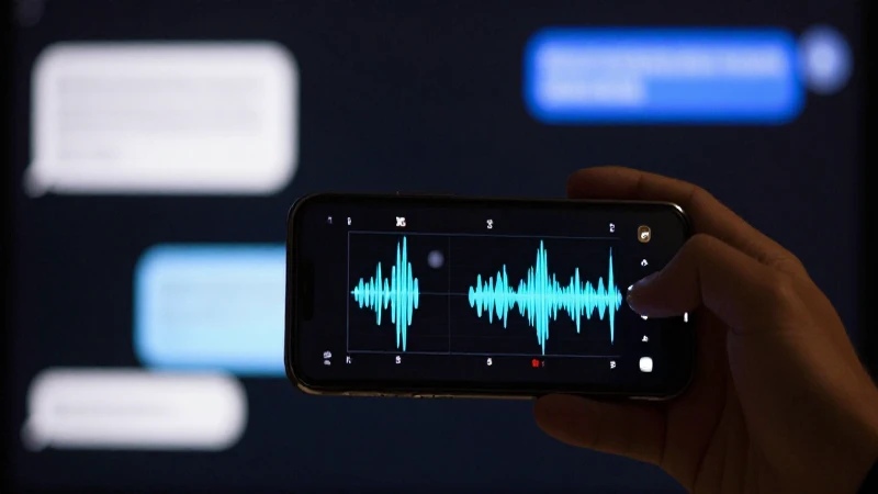 Smartphone muestra ondas sonoras difuminadas