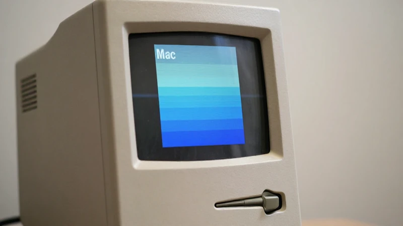 Macintosh antiguo con icono suave y difuso