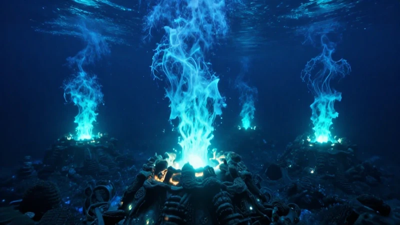 Océano primigenio resplandece con luz bioluminiscente