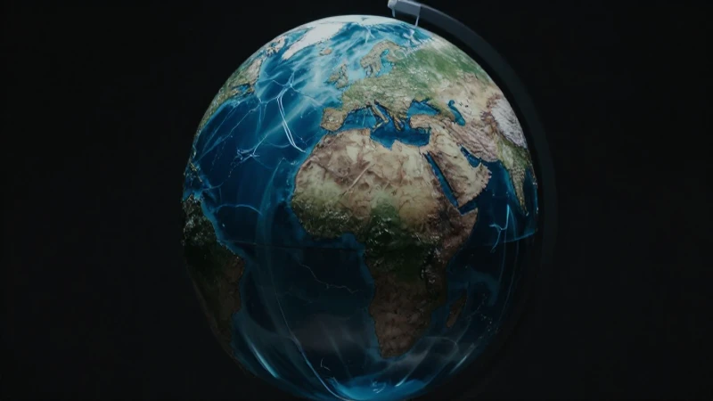 Globo acuático, río dramático e impactante