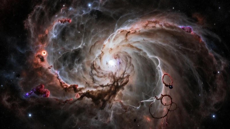 Línea del tiempo del Big Bang: Eventos Clave en el Universo 3 Nebulosa expansiva con colores vibrantes y dramáticos