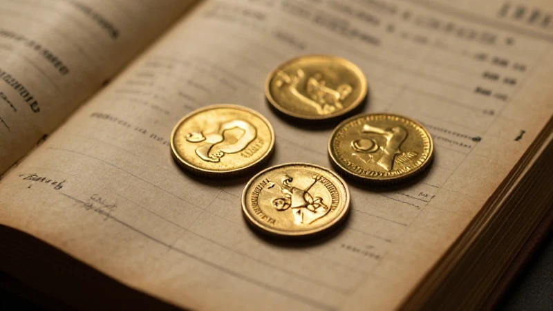 Monedas antiguas iluminadas con dramatismo retro