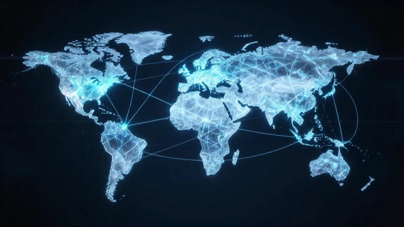 Mapa holográfico futurista, conectado y brillante