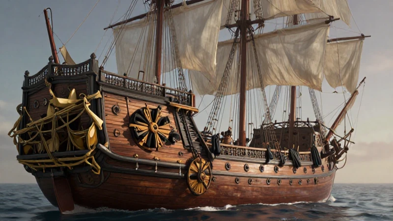 Nave mercante, especias, iluminación cinematográfica detallada