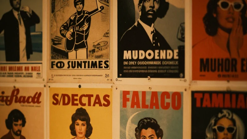 Cartel vintage con luz cálida y enfoque selectivo