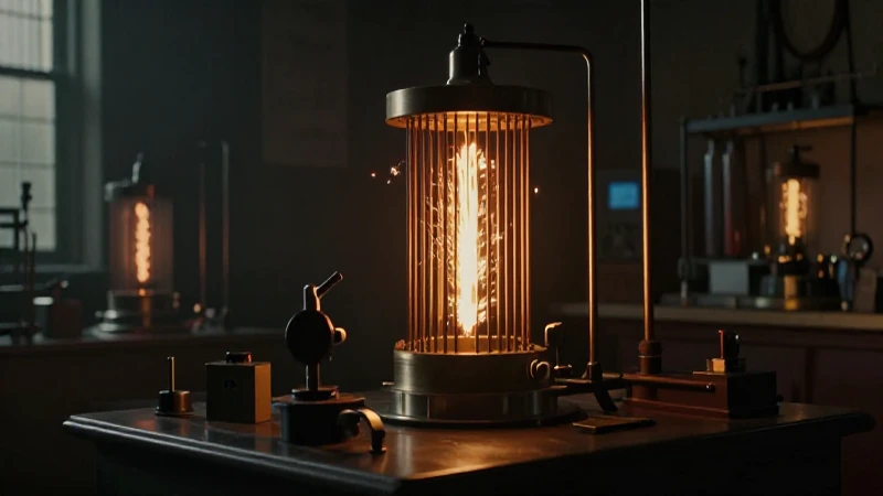 Laboratorio victoriano, bobina Tesla e iluminación dramática