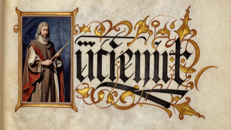 Manuscrito medieval iluminado con detalles dorados