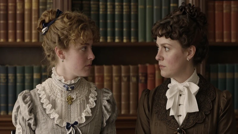 Mujeres activistas victorianas en ambiente antiguo cinematográfico