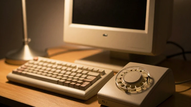 Línea del tiempo sobre la evolución del hardware 5 Ordenador antiguo con luz cálida y suave