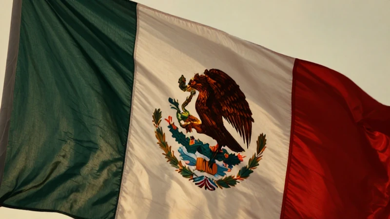 Bandera mexicana con figura revolucionaria dramática