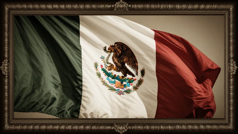 Bandeira mexicana en marco sepia dramático