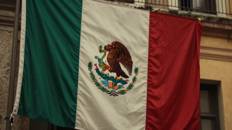 Bandeira mexicana, documento y luz cálida