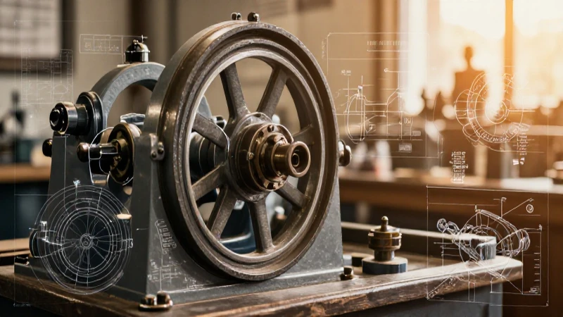 Cuáles son las etapas de la evolución del mantenimiento industrial 4 Maquinaria antigua con plano e iluminación cálida