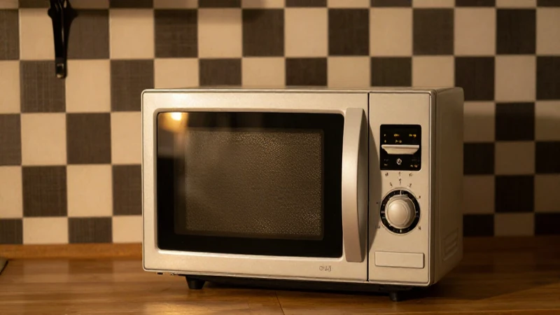 Cuál es la evolución del microondas a través de las décadas 4 Cocina retro con ambiente cálido y hogareño
