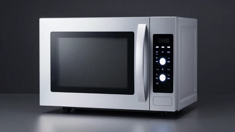 Cuál es la evolución del microondas a través de las décadas 7 Horno moderno con iluminación suave y elegante