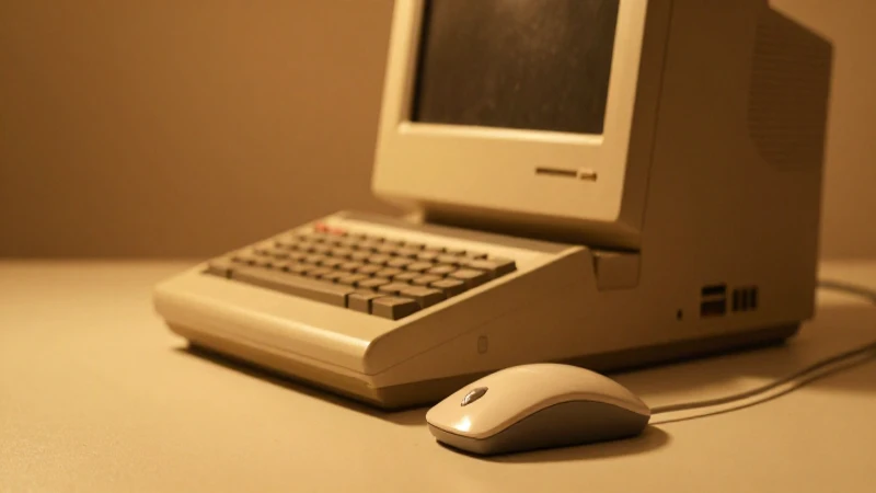 La Historia del Mouse: Línea de Tiempo desde su Invención 4 Ratón antiguo en ambiente retrofuturista