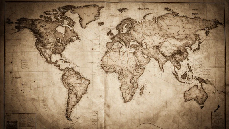 Mapa antiguo con iluminación cinematográfica