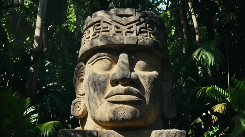 Cuál es la línea del tiempo del Preclásico al Posclásico 4 Cabezas olmecas en jungla, cinematográfico y antiguo