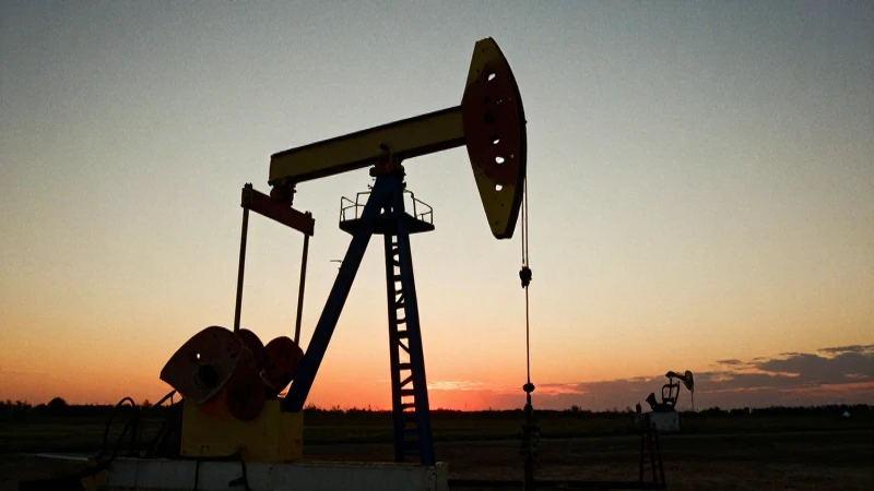 Atardecer dramático con torres petroleras antiguas