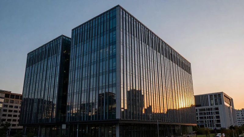 Edificio moderno refleja el atardecer urbano