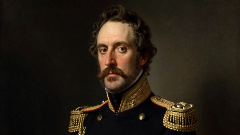 Retrato dramático de Bismarck con uniforme militar