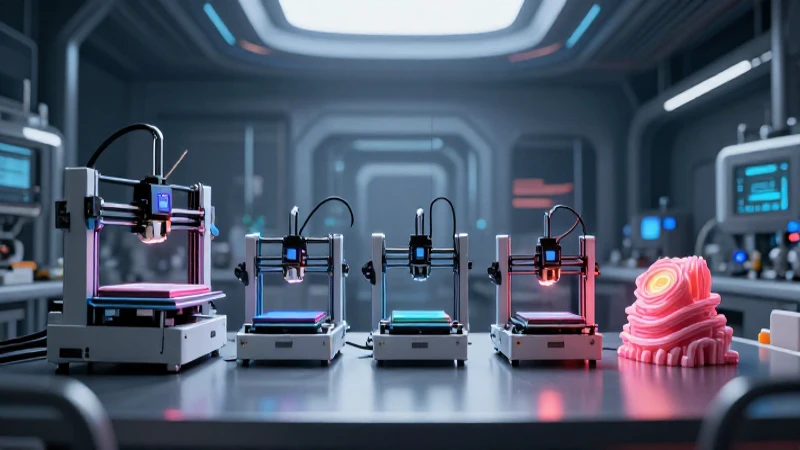 Impresión 3D futurista, laboratorio cinematográfico iluminado