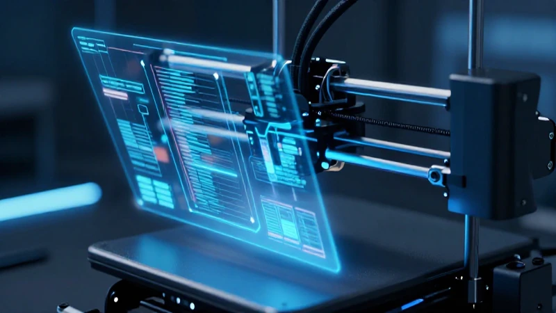Impresora futurista proyecta hologramas con luz azul