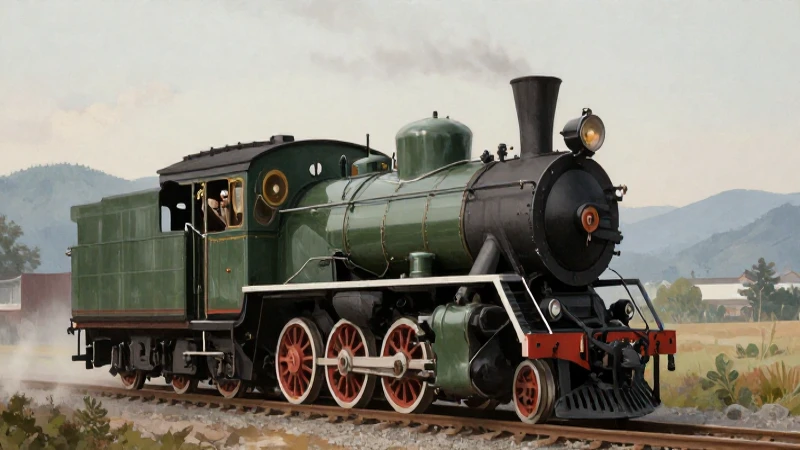 Línea del tiempo de la locomotora: historia en forma de tren 7 Locomotora antigua en paisaje japonés suave